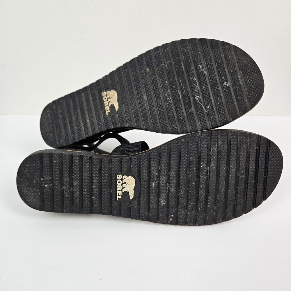 Sorel Ella Black Stretch Cross Ankle Strap Sandal 10.5 NL2893-010 - Picture 9 of 9